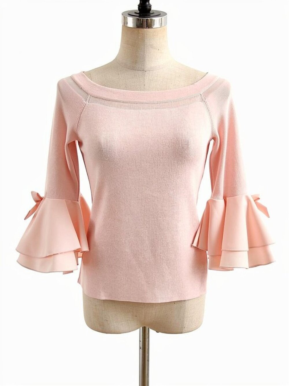 Catherine Malandrino Pretty in Pink Bell Sleeve Sweater Top